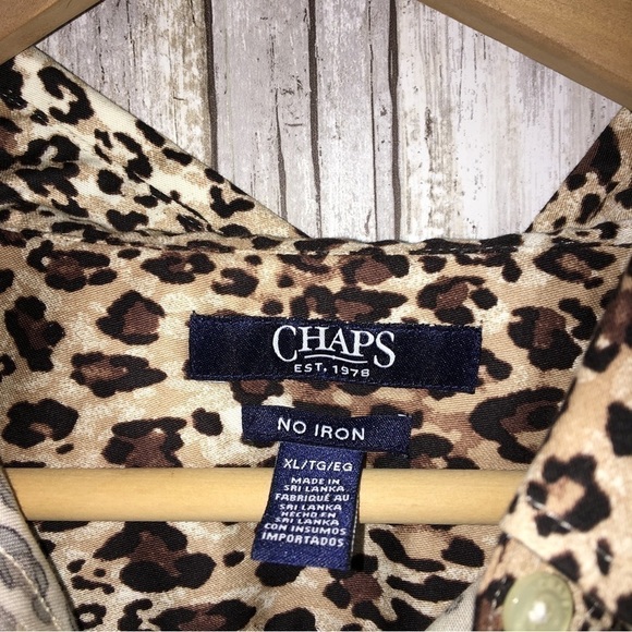 Chaps Leopard Button Down - Picture 5 of 5
